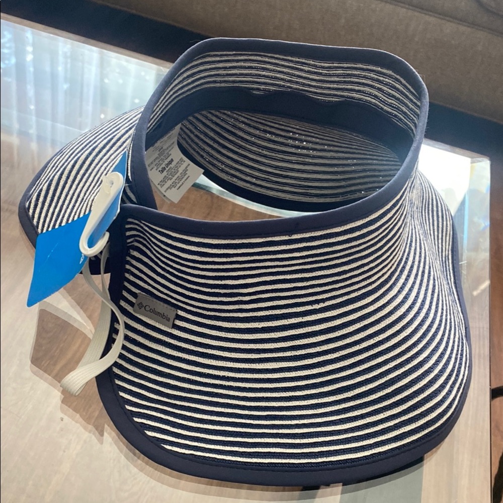 Columbia Navy & White Striped Sun Visor